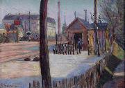 Paul Signac Railway junction near Bois-Colombes Sweden oil painting artist